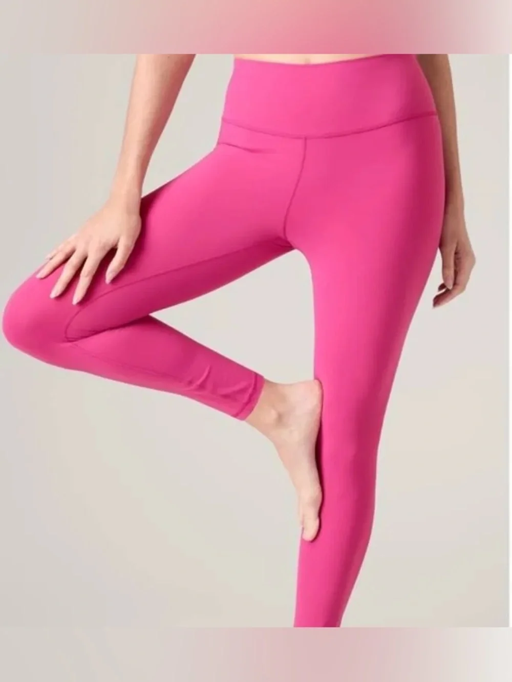 Athleta Elation Ultra High Rise Rib Legging pink fuchsia size small
